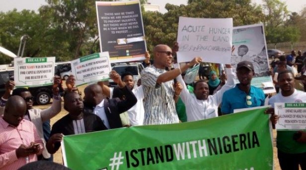 #IStandWithNigeria, Buhari Volunteer Network protesters commence rally in Abuja