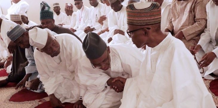 JUST IN: Buhari, Monguno, Magu others pray inside Aso Rock Mosque