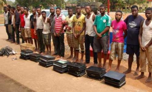 ImageFile: 29 suspected Nigerian Yahoo boys, linked to murder, arrested in Ghana
