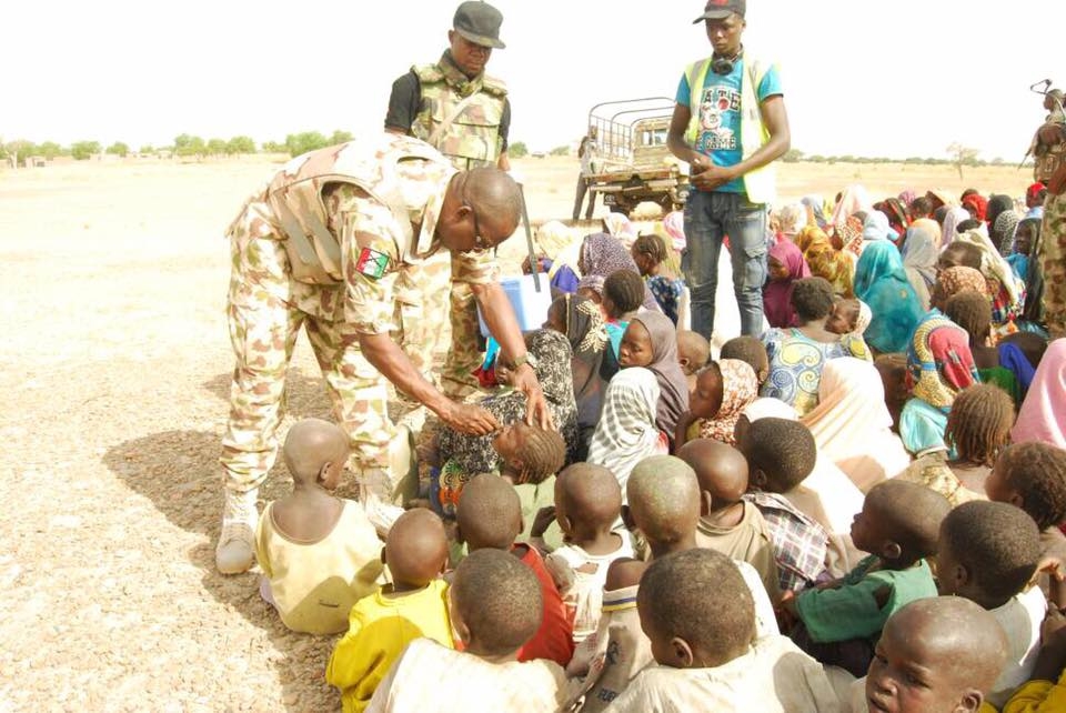 Photos: Troops rescue 998 from Boko Haram's den, destroy bomb factory