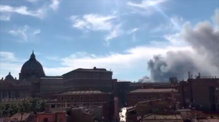 PHOTOS/VIDEO: Black smoke fills the sky above Vatican amid reports of explosion