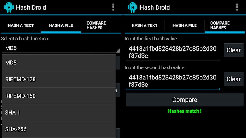 ImageFile: Hash droid match