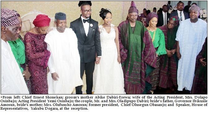 Photos: Osinbajo, Saraki, Dogara, Obasanjo, others attend Amosun’s daughter’s wedding