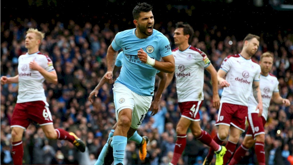 Sergio Aguero scores twice as Man City survive Burnley scare