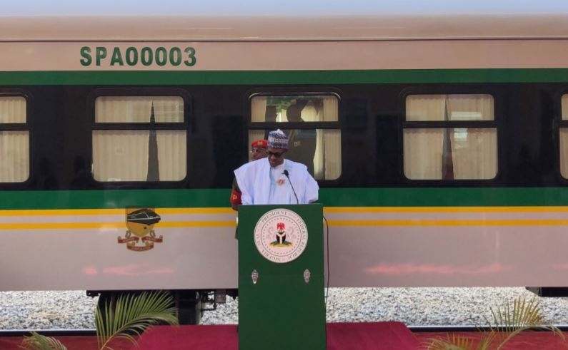 [In photos] Buhari commissions new rail vehicles, first Nigeria dry port in Kaduna