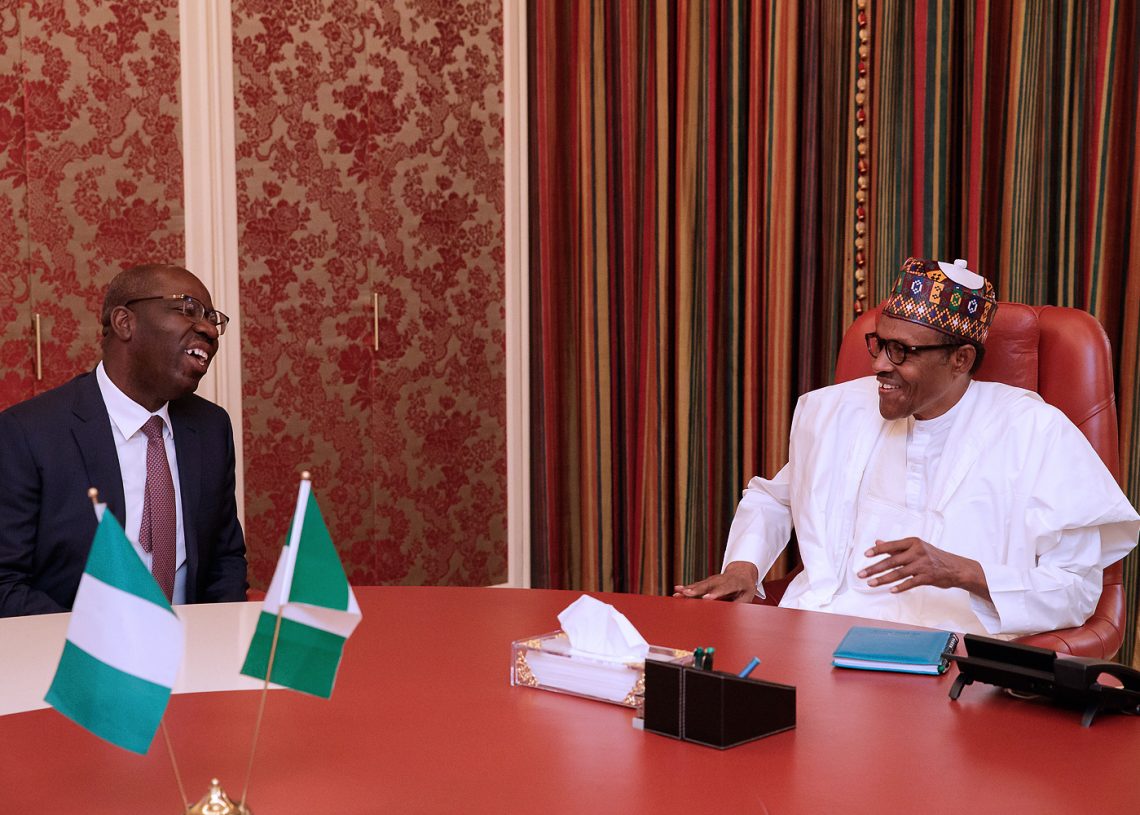 Buhari, Obaseki meet in Abuja; discuss human trafficking, welfare of Libyan returnees
