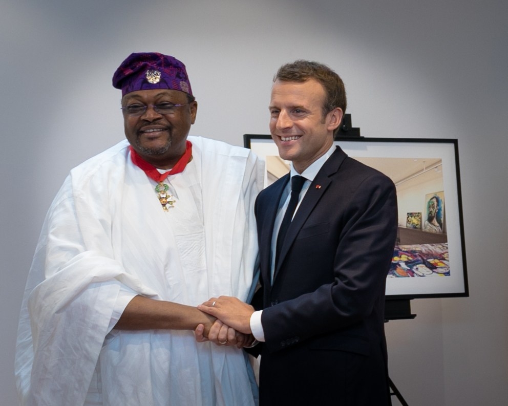 Macron confers “Commander of the Legion of Honour” on Globacom boss, Adenuga