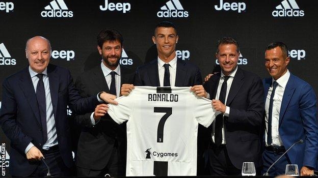 Ronaldo was unveiled at the Allianz Stadium in Turin on Monday