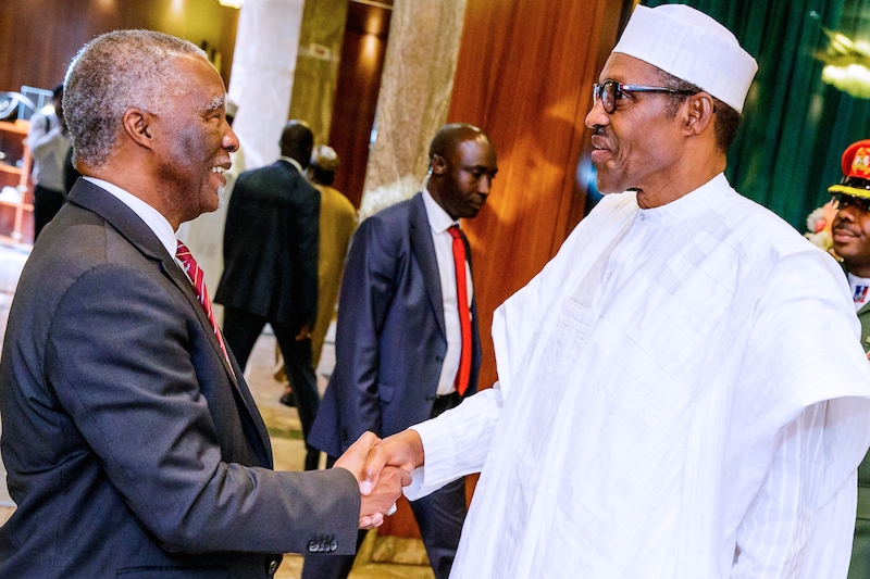 Buhari hosts Thebo Mbeki in Aso Villa, reinstates commitment to anti-corruption war