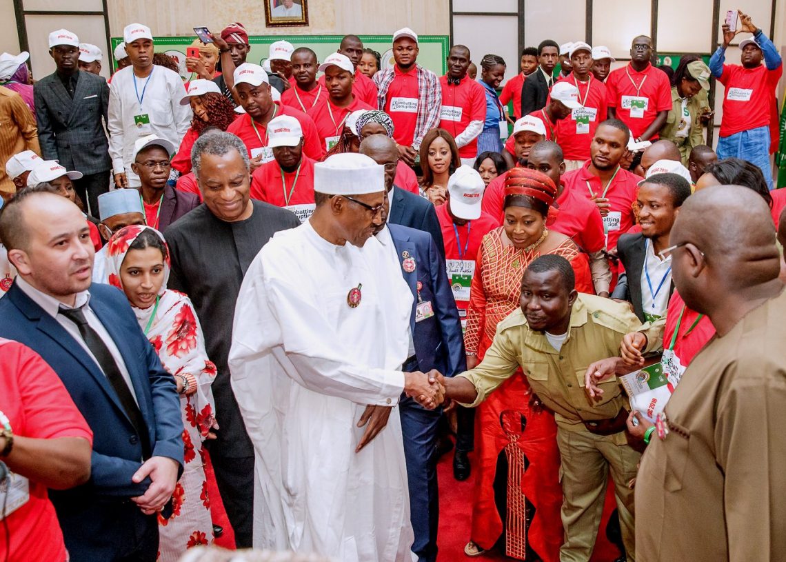 Buhari throws challenge at African youths