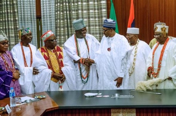 Photos: Buhari receives Ooni, Awujale, other monarchs in Aso Villa