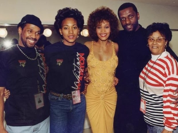 Whitney Houston and her rumoured lesbian lover Robyn Crawford, second left. Picture: SuppliedSource:Supplied