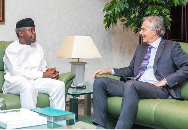 Osinbajo receives former UK Prime Minister, Tony Blair at Aso Villa