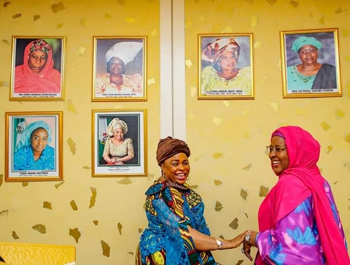 Aisha receives Patience Jonathan in Aso Rock, learns on issues affecting women, children [Photos]