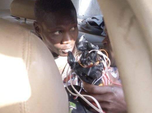 The suspect with the explosive device