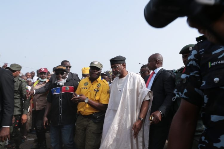 Photos: Speaker Gbajabiamila visits Lagos explosion site