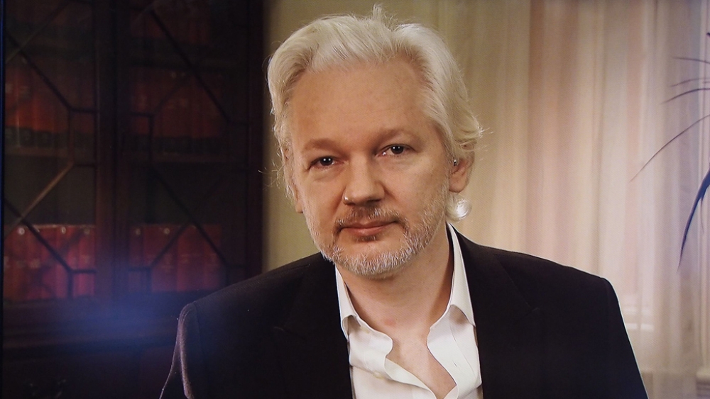 EDITORIAL USE ONLY. NO MERCHANDISING
Mandatory Credit: Photo by Ken McKay/ITV/REX/Shutterstock (5725984k)
Julian Assange via satellite link
'Peston on Sunday' TV show, London, UK - 12 Jun 2016