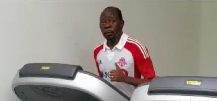 EXCLUSIVE: Adams Oshiomhole hits the gym to relieve COVID-19 stress