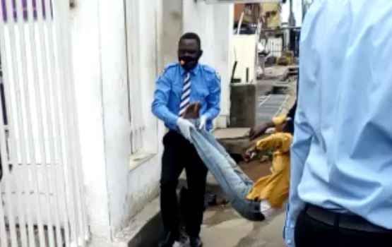 VIDEO: Man with breathing problems, high temperature, collapses while using ATM in Lagos