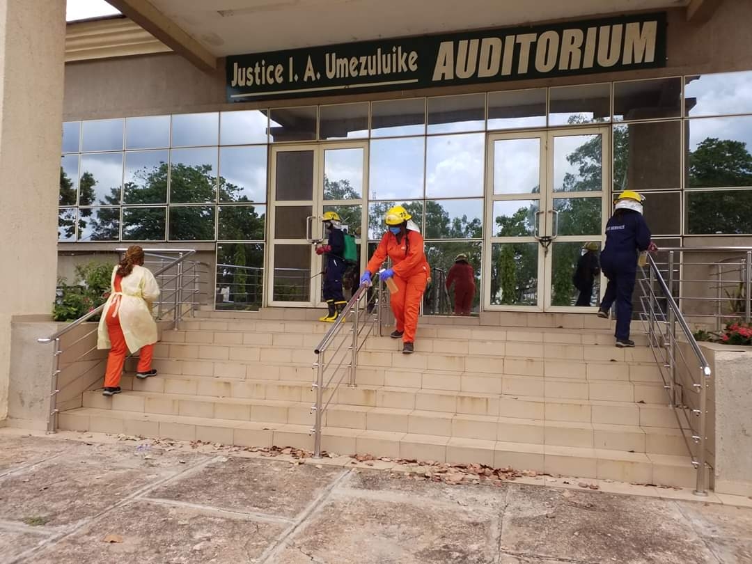 COVID-19: Enugu commences decontamination of all court premises, offices, fuel stations [Photos]