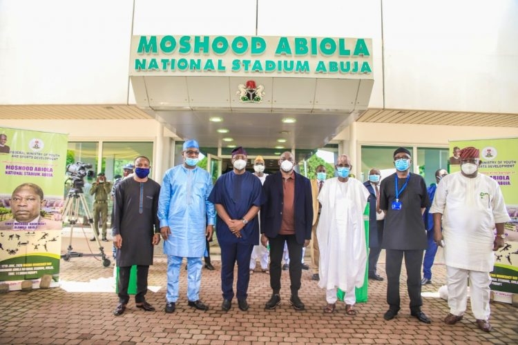 Photos: Buhari unveils renamed Moshood Abiola National Stadium Abuja
