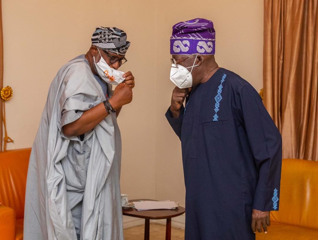 Photos: Akeredolu takes new running mate to Tinubu, Sanwo-Olu in Lagos