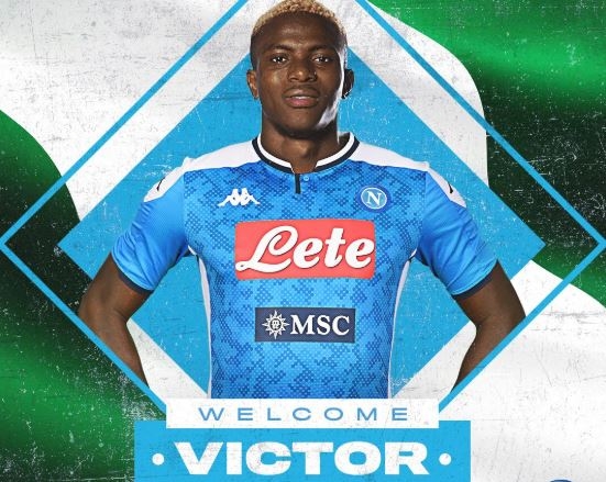 Photo: Super Eagles star, Osimhen finally joins Napoli in €50m deal