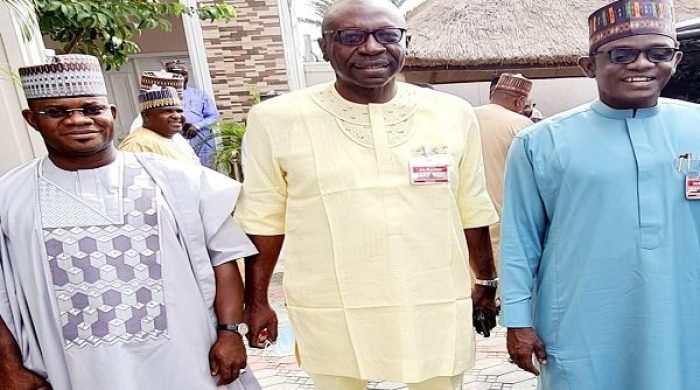 Photo: Ize-Iyamu makes first public appearance after defeat, meets APC top shots in Abuja,