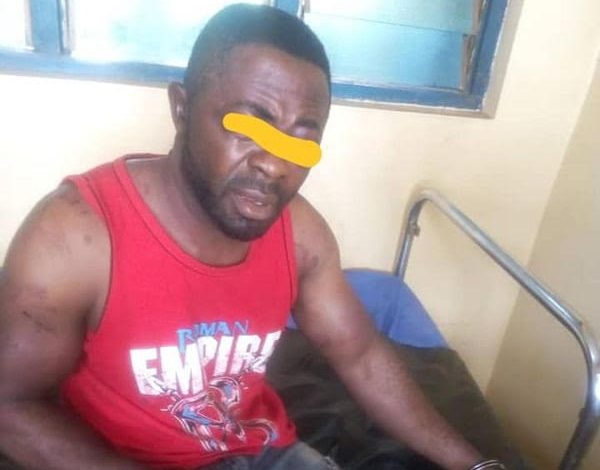 Photo: Man arrested while trying to cut off woman's breasts for rituals