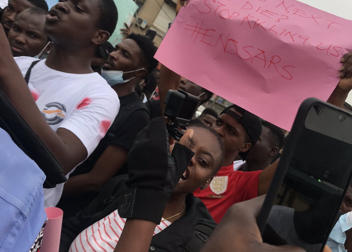 JUST IN: #EndSARS protest takes off in Lagos [Photos]