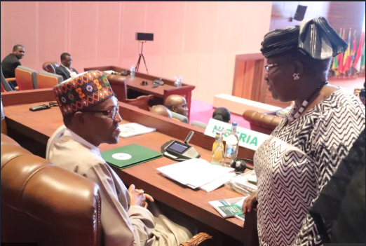 Buhari meets WTO DG, Okonjo-Iweala in Abuja