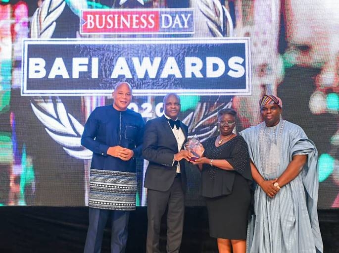 From left: Head of Media and External Relations, UBA Plc, Ramon Nasir; Deputy Managing Director, United Bank for Africa, Liadi Ayoku, President, Nigerian Institute of Taxation, Dame Gladys Olajumoke Simplice; and Managing Director, BusinessDay Newspapers. Mr Ogho Okiti at the BusinessDay Bank and other Financial Institutions Award (BAFI) where UBA won Bank of the Year and International Bank of the Year Awards, held  in Lagos at the weekend.