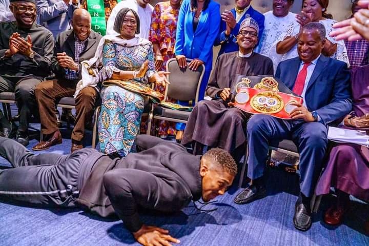 Buhari supports AJ vs Fury fight after Joshua's victory over Pulev