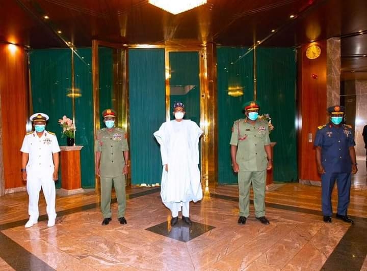 What Buhari told new service chiefs in first meeting with them