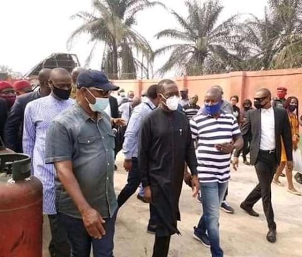 Gov Okowa visits scene of gas explosion in Agbor, Delta State