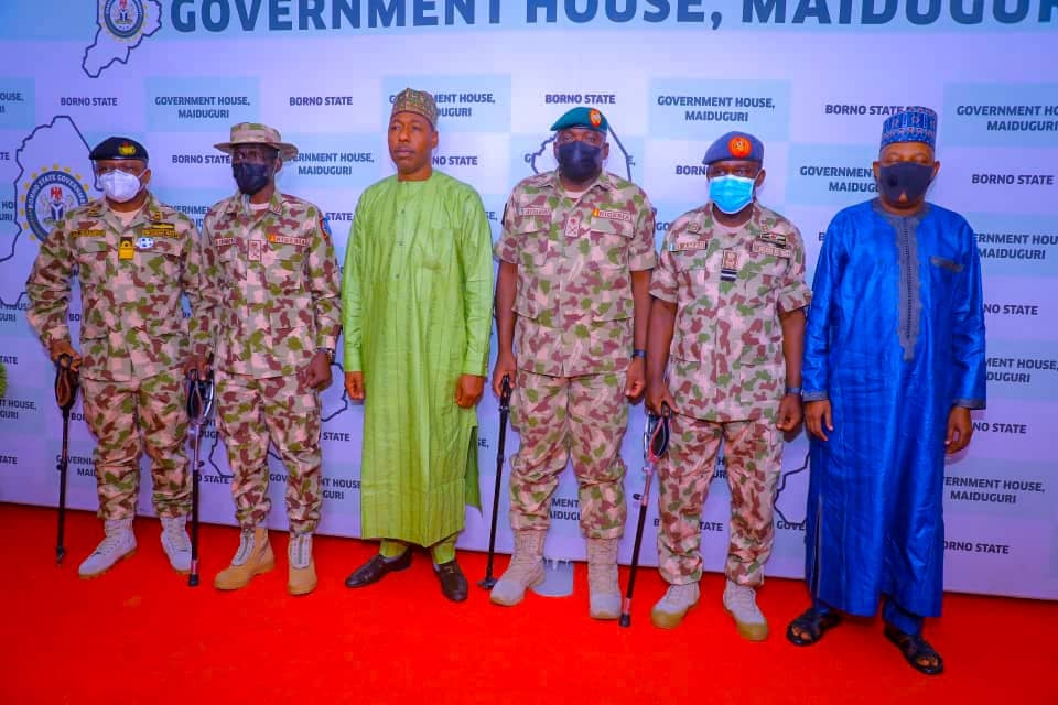 Newly appointed service chiefs during visit to Borno