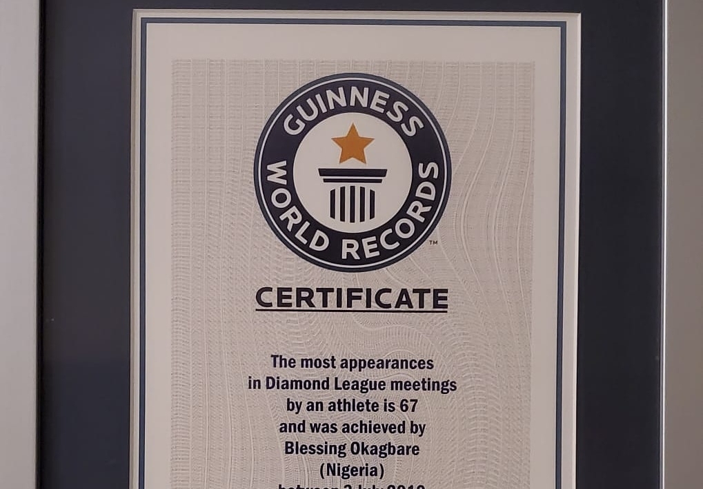 Guiness Book of World Records recognises Okagbare