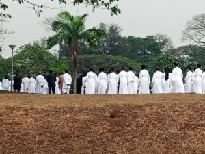 Procession to the graveside at the Grail Funeral of late former Minister of Information, Prince Tony Momoh at Grailand, Iju, Lagos State on Thursday | NAN