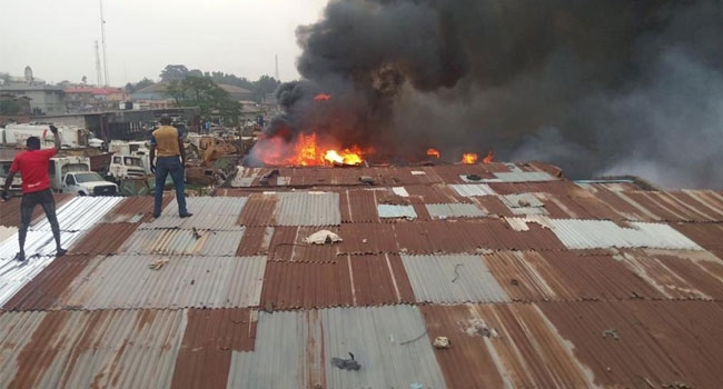Photos: Fire guts largest auto parts market n Ibadan
