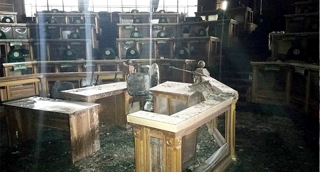 Katsina Assembly gutted by fire, Speaker's seat burnt to ashes