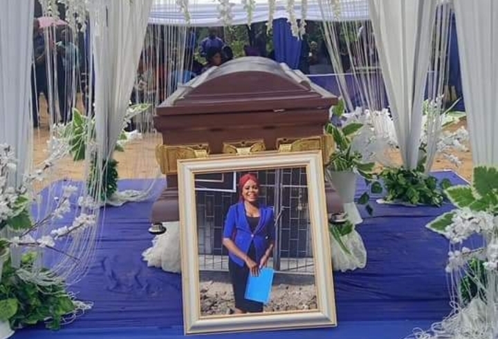 Tears flow as family, friends bury Iniobong Umoren in Akwa Ibom [VIDEO]