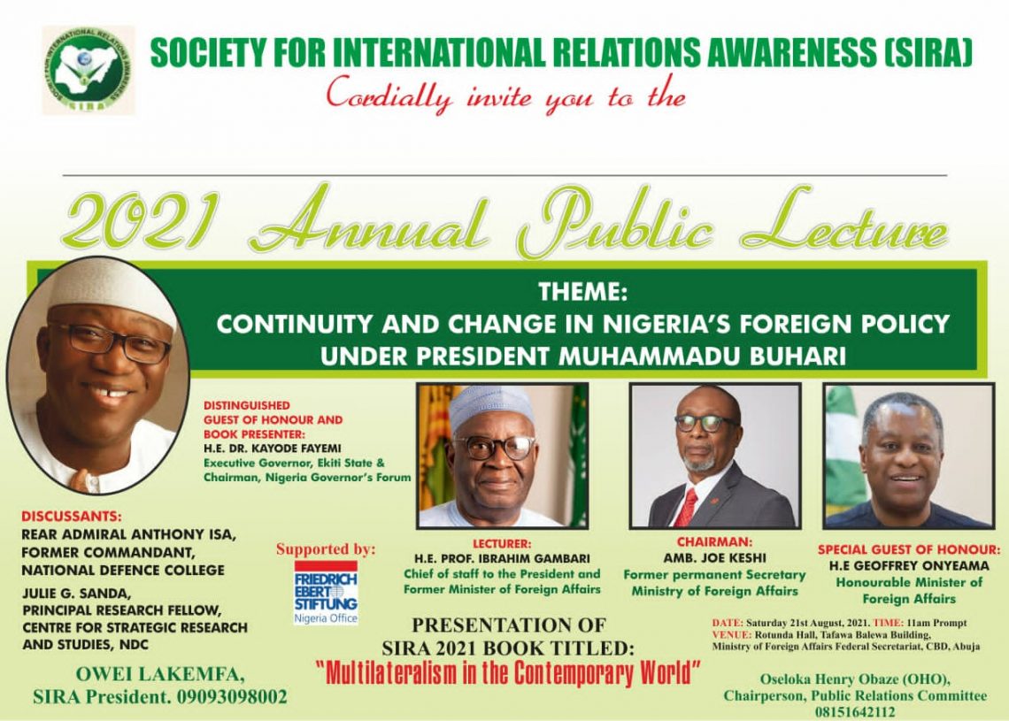 SIRA holds 2021 Annual Public lecture on Saturday