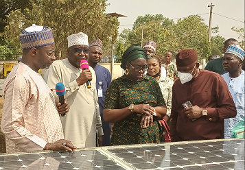From L to R: Clerk of the Senate Committee on Science and Technology, Mr Mohammed Guna, Member of the Committee, Sen. Ibrahim Hassan Hadejia, Chairman of the Committee, Sen. (Mrs) Uche Ekwunife, EVC/CE of NASENI, Engr Prof Mohammed Haruna, member of the Committee, Sen. Clifford Ordia, NASENI Coordinating Director, Planning and Business Development, Mrs Nonyem Onyechi, NASENI Director of Procurement, Dr Mohammad Mohammed and An Admin Staff of the Committee.
