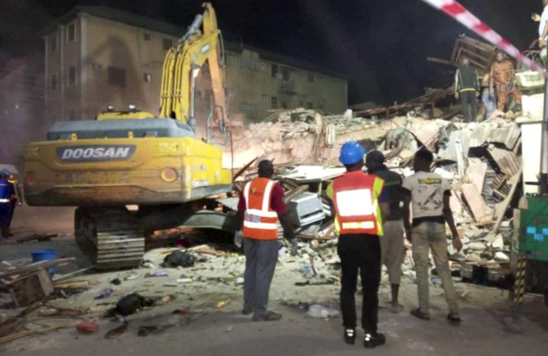 2 die, 23 survive as three-storey building collapses in Lagos