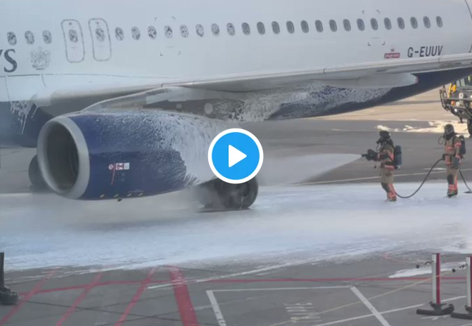 JUST IN: British Airways plane catches fire, passengers evacuated [VIDEO]