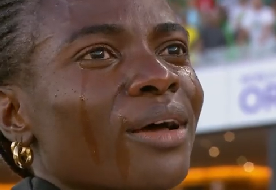 VIDEO: Watch emotional moment Amusan broke down in tears after making history for Nigeria