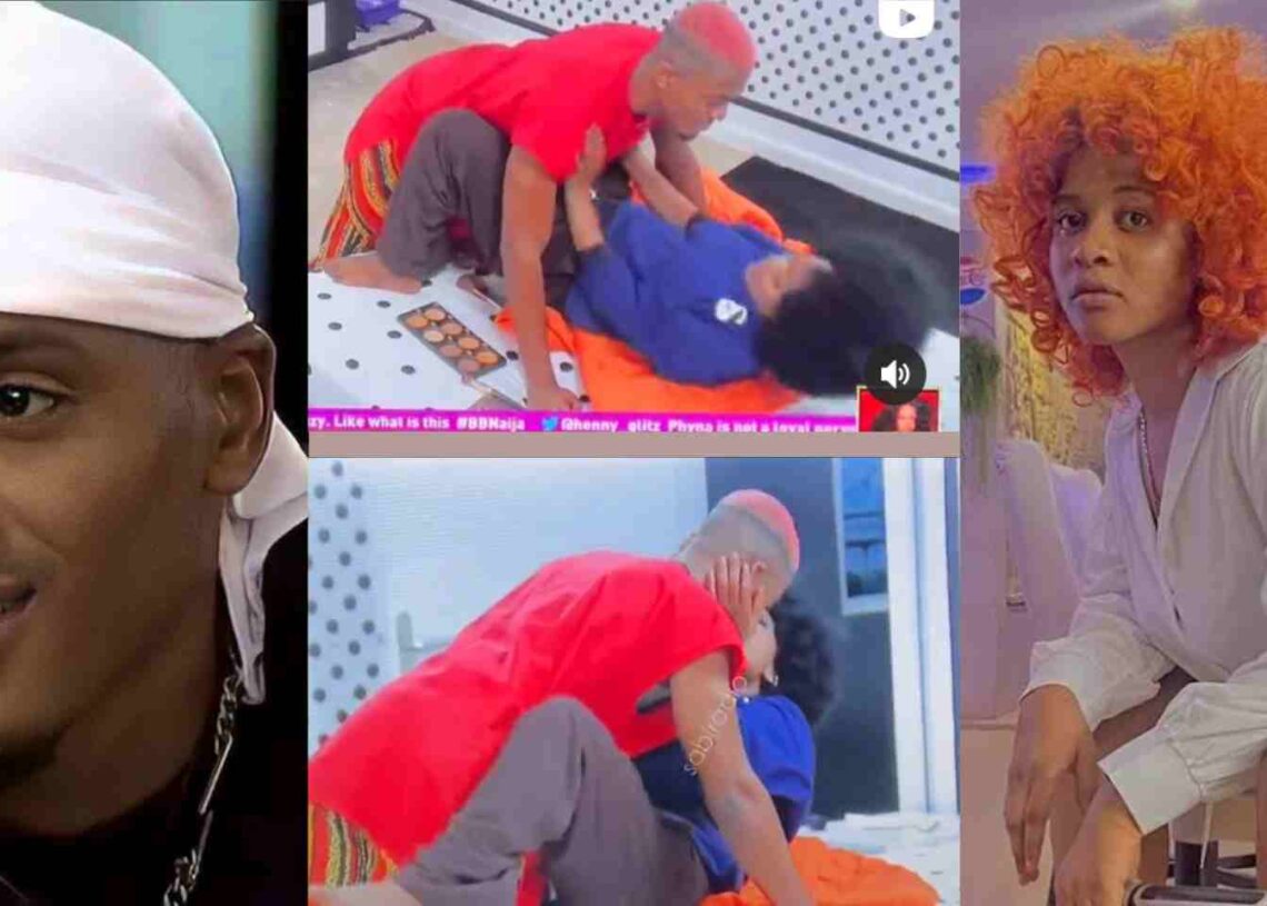 BBNaija: Groovy begs Phyna to slow down public display of affection towards him in Biggie's house