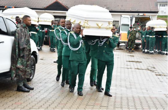 Guards Brigade Nigerian Army buries Capt. Samuel Attah and 4 others killed during Bwari attack in Abuja on Thursday