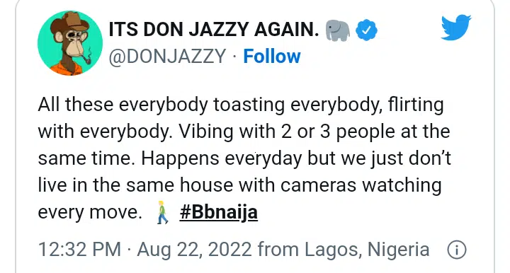 BBNaija: Don Jazzy slams haters of housemates flirting in Biggie's house