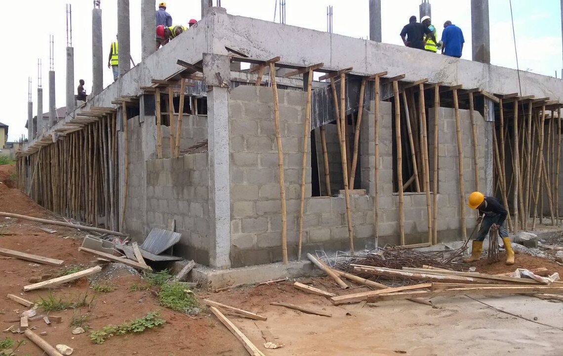 A construction site in Lagos State, South West Nigeria.